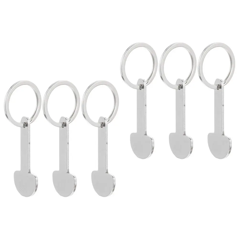 6pcs Metal Shopping Cart Token Keychain – Durable Trolley Remover for Keys, Wallet, Backpack, Supermarket Carts