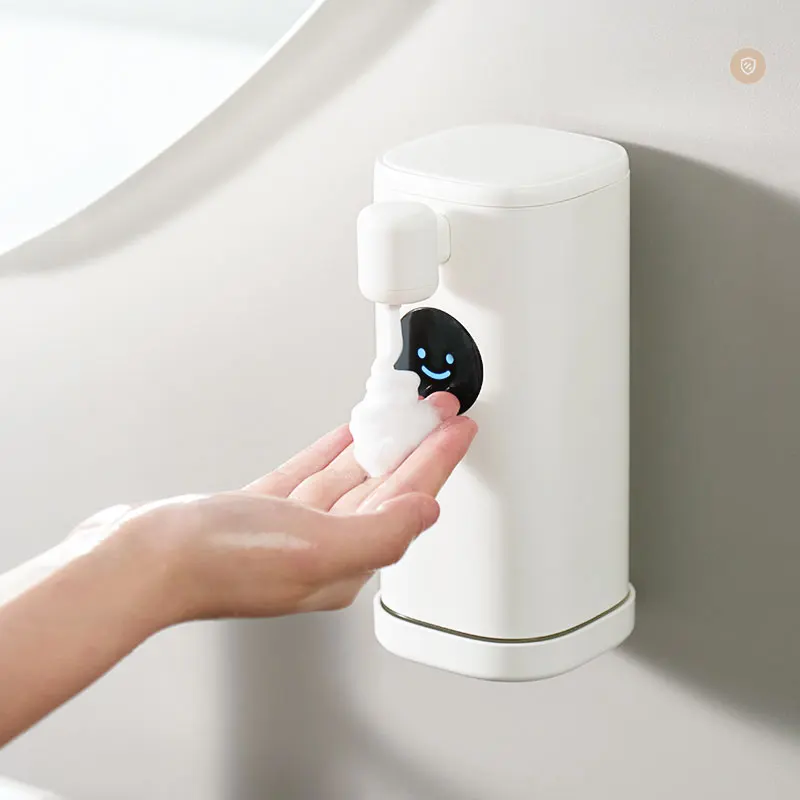 Smile Automatic Foam Soap Dispenser Touchless 3-Level Adjustable USB Rechargeable Large Capacity Waterproof for Kitchen Bathroom