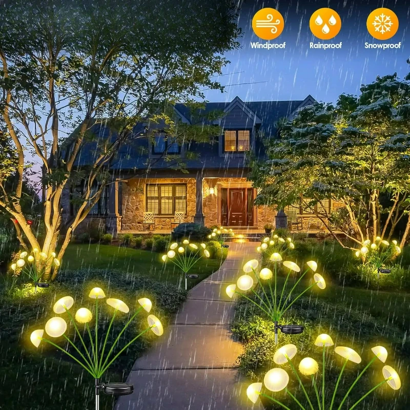 LED Solar Jellyfish Mushroom Lamp, Used for Outdoor Courtyard Landscape Decoration Lighting, Suitable for Lawns, Garden Terraces