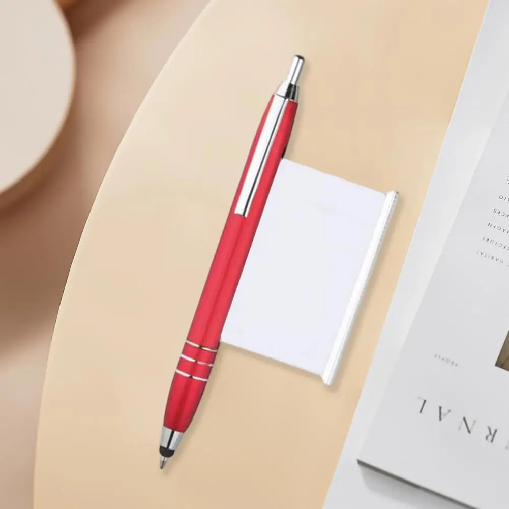Metal Ballpoint Pen Retractable Memo Sheet Construction Smooth Writing Clip Fixing Ballpoint