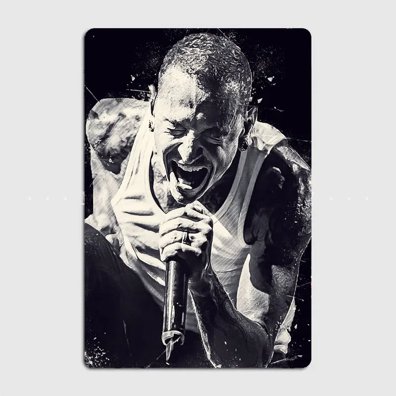 Chester Bennington Metal Sign Club Bar Plates Wall Mural Design Tin Sign Postercustom-made