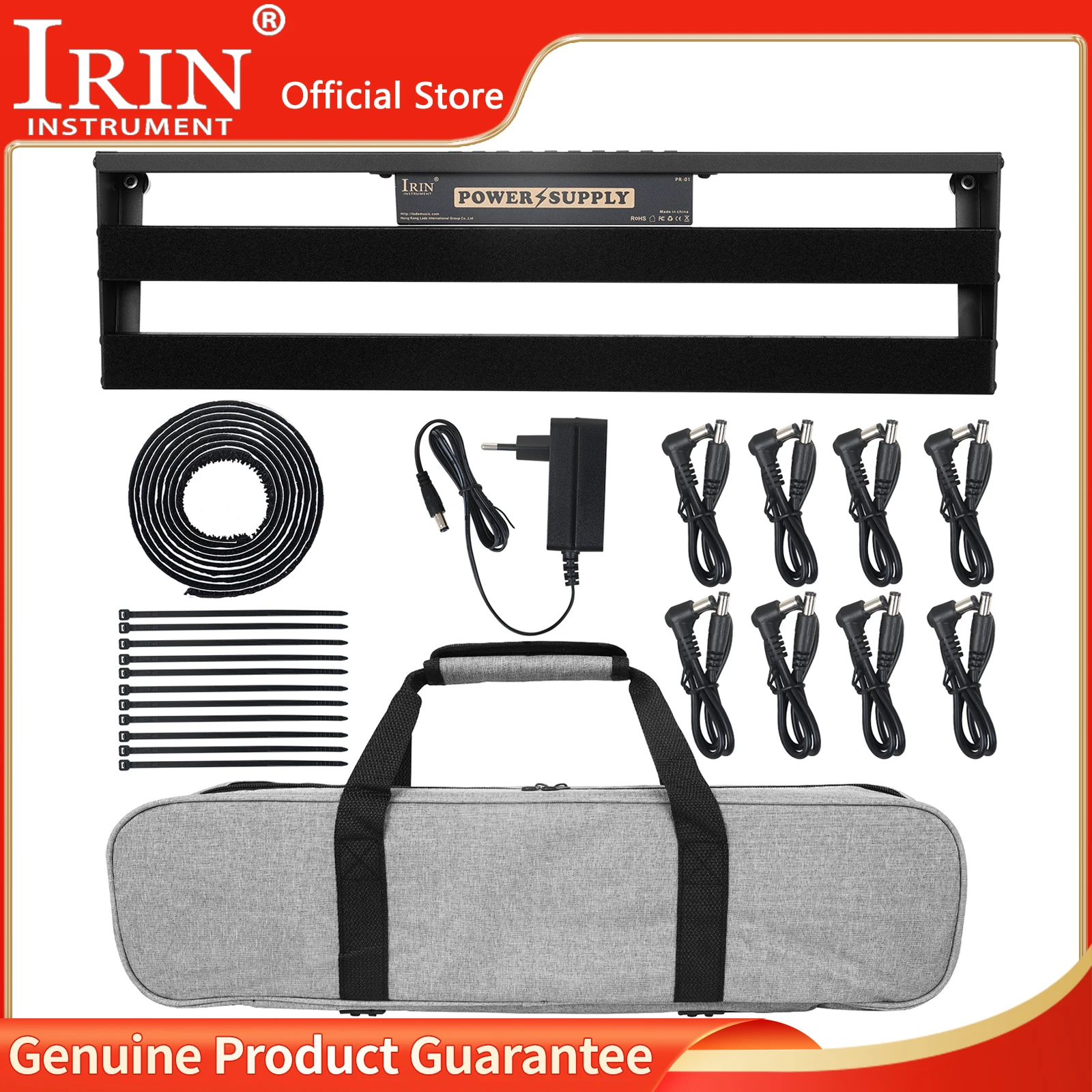 

IRIN PR-01 Guitar Effect Pedal Board Power Supply Pedalboard Aluminum Alloy Guitar Pedalboard 9V/12V/18V Power Supply with Bag