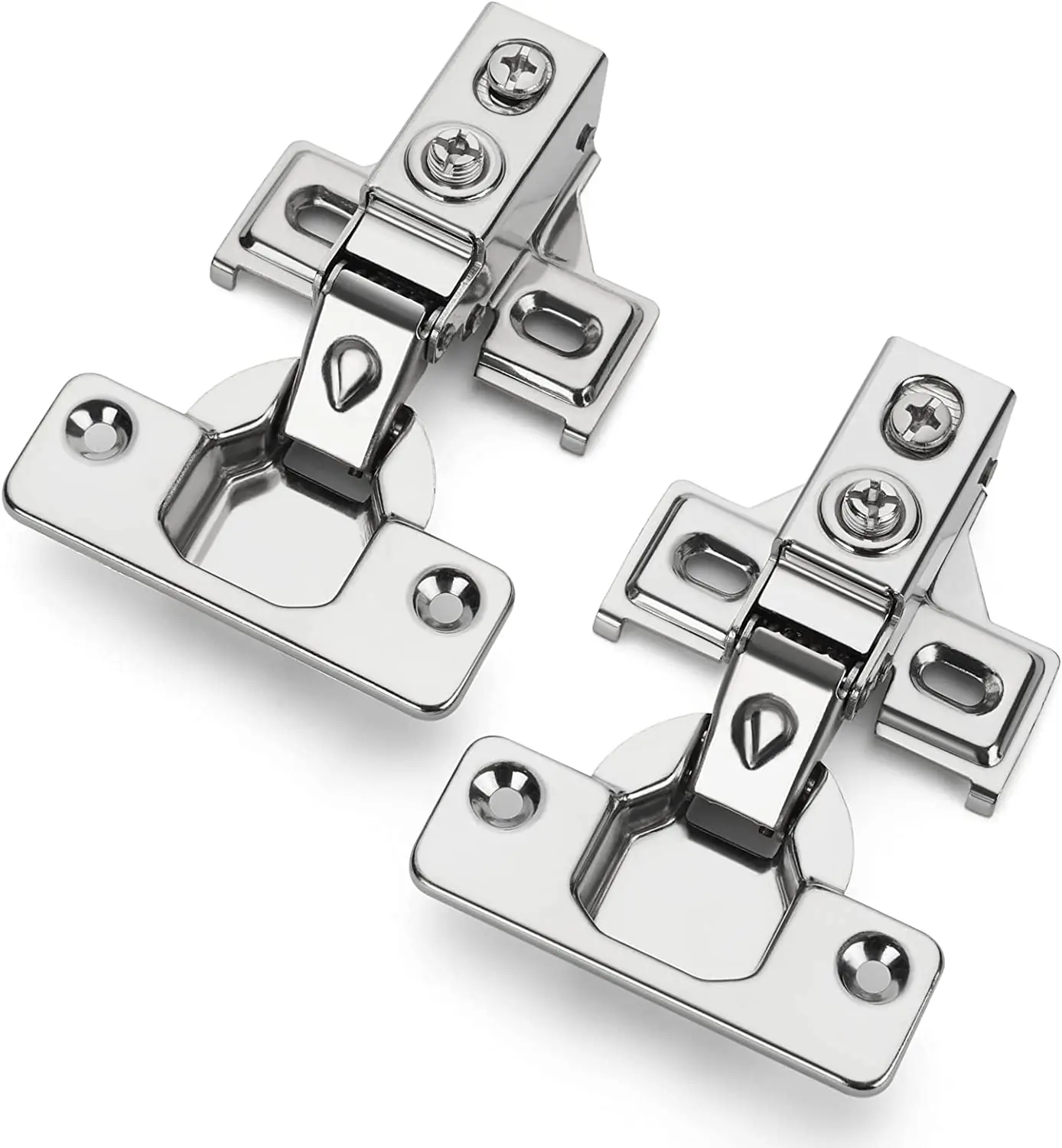 10pack Cabinet Hinges 105 Degree 2D Adjustable Clip Cabinet Door Hinges Full Overlay Soft Closing European Hinges