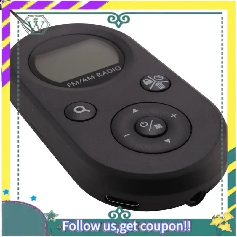 NEW Mini FM/AM Radio Portable Pocket 76-108MHZ Rechargeable Radio Receiver With LCD Display Backlight Lanyard Design