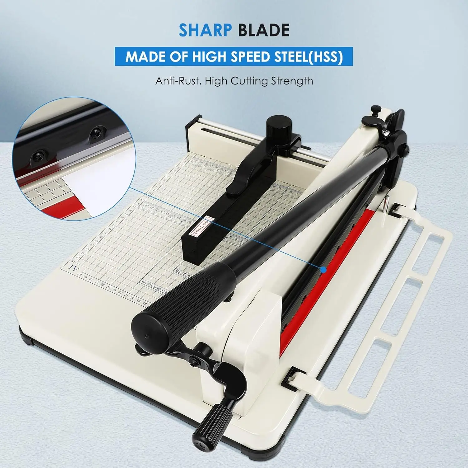 Heavy Duty Paper Cutter,17 Inch Guillotine Paper Cutter, One Replacement Blade for Free 400 Sheets Papers