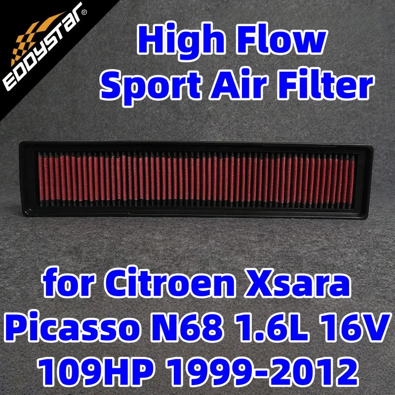 

High Flow Sport Air Filter for Citroen Xsara Picasso N68 1.6L 16V 109HP 1999-2012 LPG Washable Racing Intake Filters