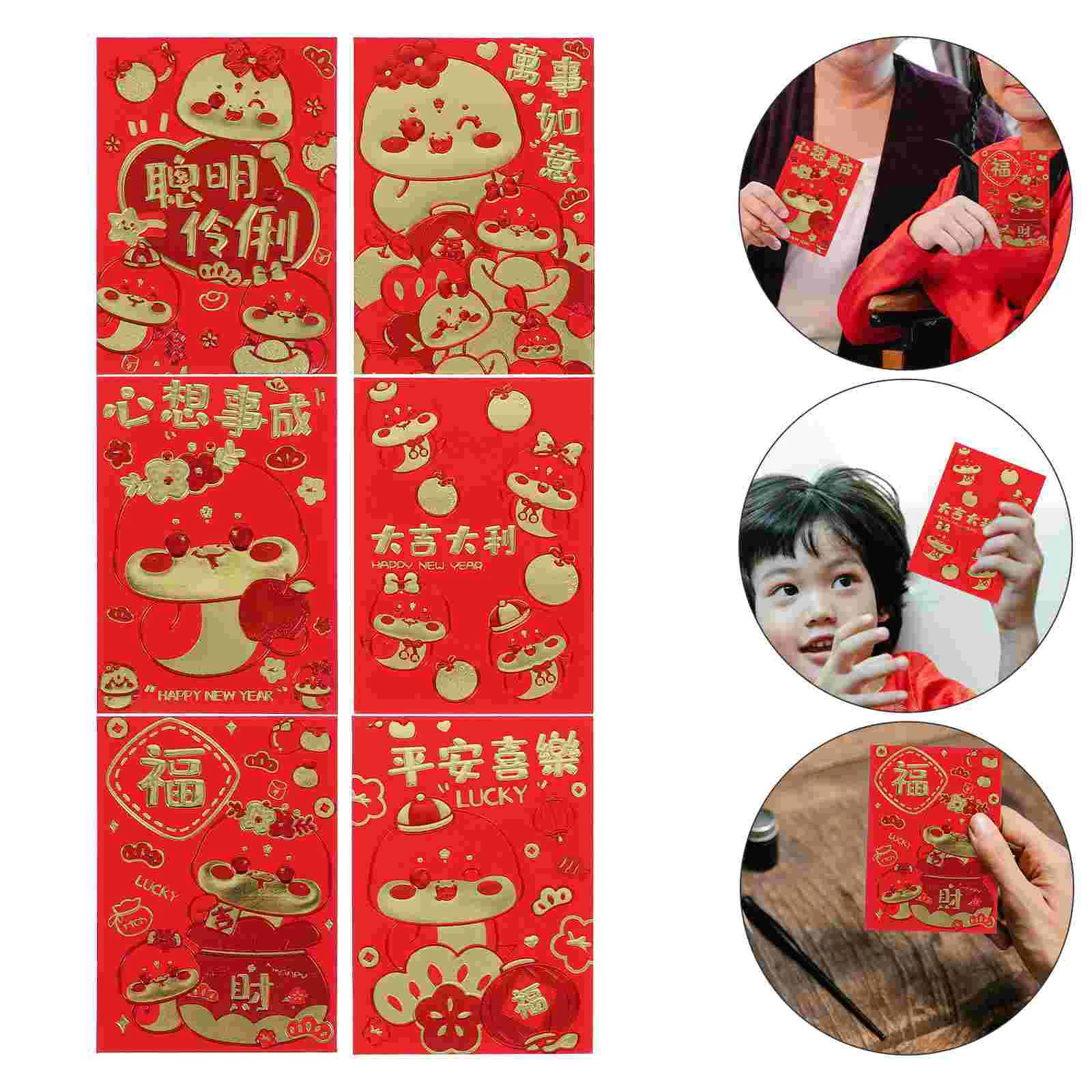 

60 Pcs Lucky Money Red Envelope Bag Snake Pouch Charm Year of The Specialty Paper Envelopes Baby