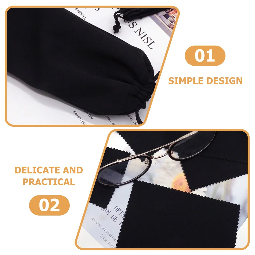 

20Sets Reusable Glasses Bag Soft Cloth Pouch for Eyewear Protection Lightweight Drawstring Case for Travel Daily Use