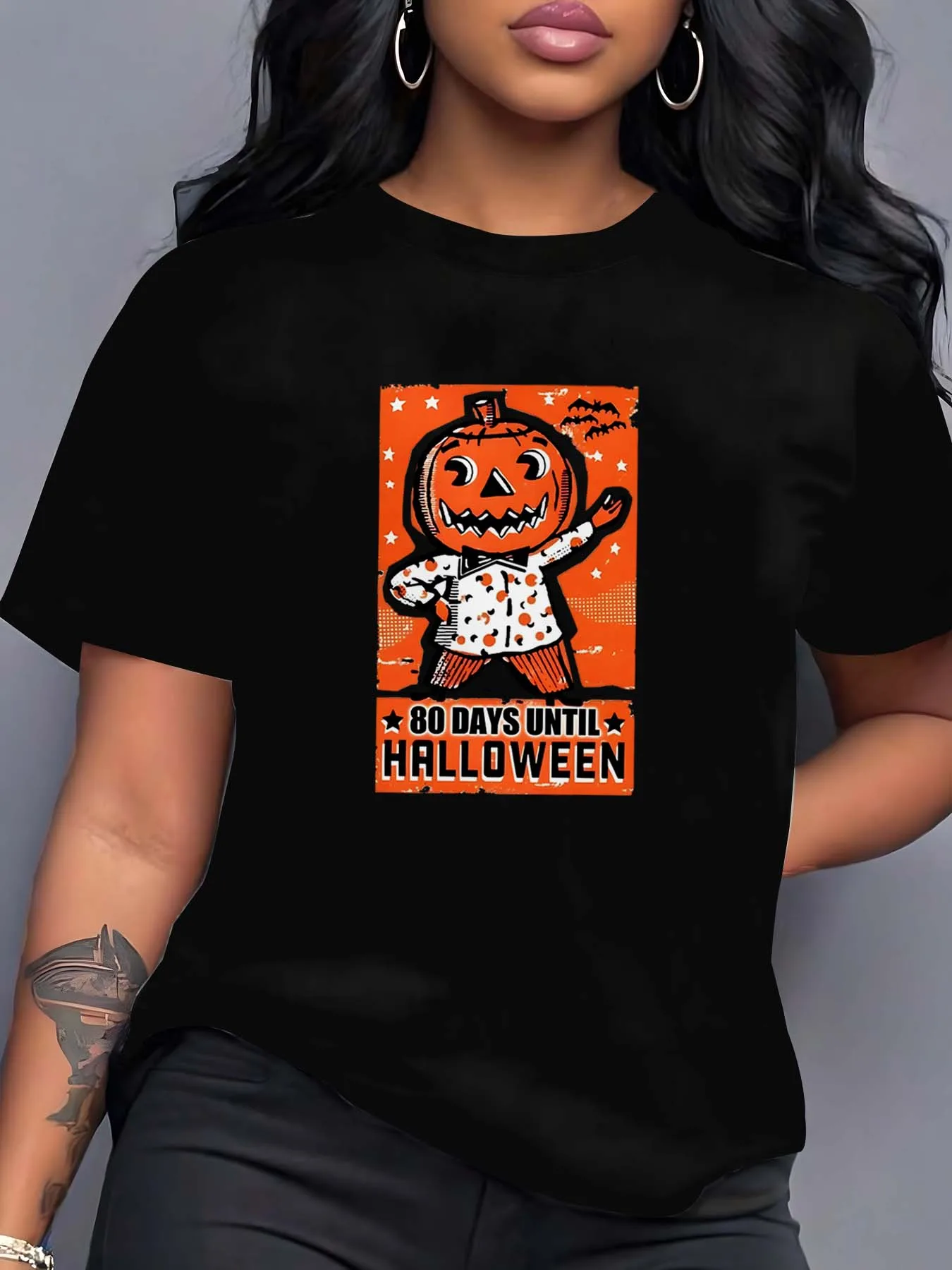 

Тематический наряд с обратным отсчетом на Хэллоуин больших размеров с очаровательным дизайном персонажей тыквы для женщин Who Seek, элегантный и модный