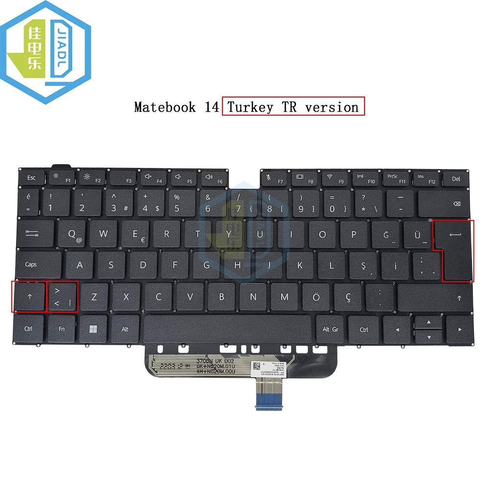 Imagem -03 - Teclado sem Retroiluminação Teclado para Huawei Matebook D14 D15 d 14 Klw-w09 W19 Bohl-wfp9 Bob-wae9p Boh-waq9r us tr po sp uk