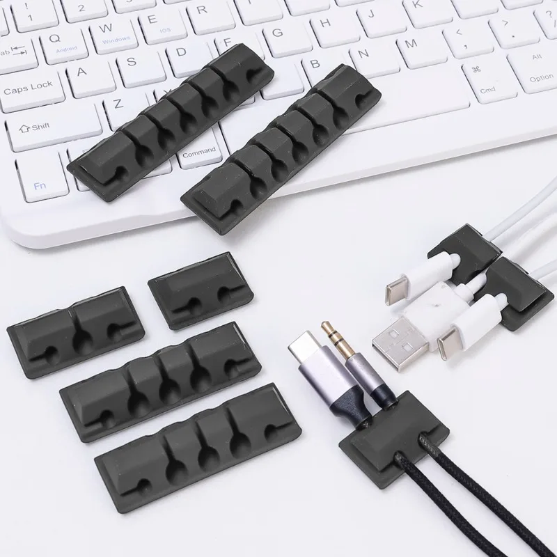 ity silikonowy elastyczny uchwyt na kabel do komputera stacjonarnego nawijarka do kabli organizer do drutu uchwyt do zarządzania klipsem do kabla USB mysz klawiatura słuchawki