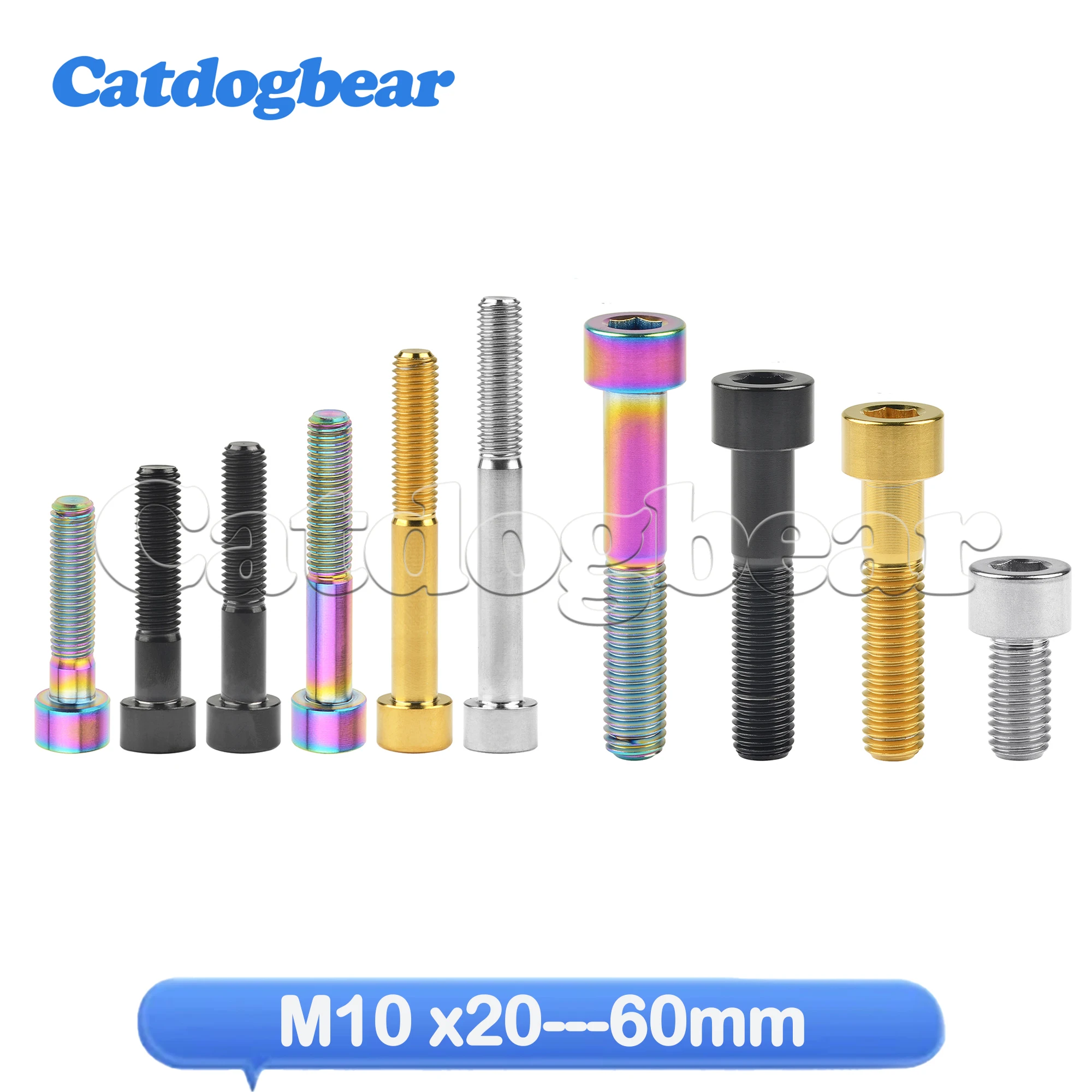 

Титановый болт Catdogbear M10x20 25, 30, 35, 40, 45, 50, 55 60 мм, винт с шестигранной головкой и квадратной головкой для модификации мотоцикла