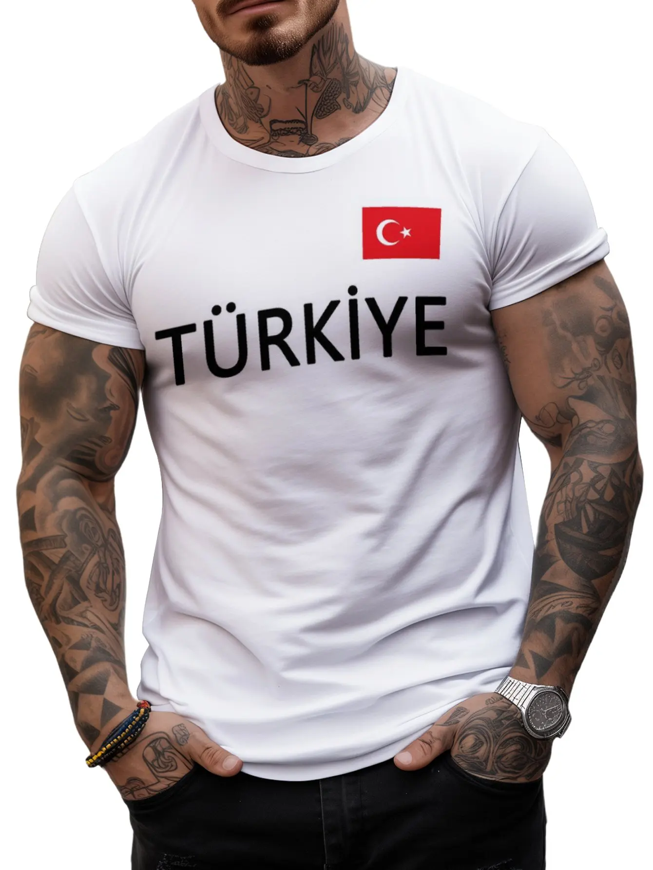 Paris Turkish shooter New Arrival sharpshooter Men\'s T-shirt 2024 TÜRKİYE Short Sleeve Oversized Clothing Graphic Casual Tops