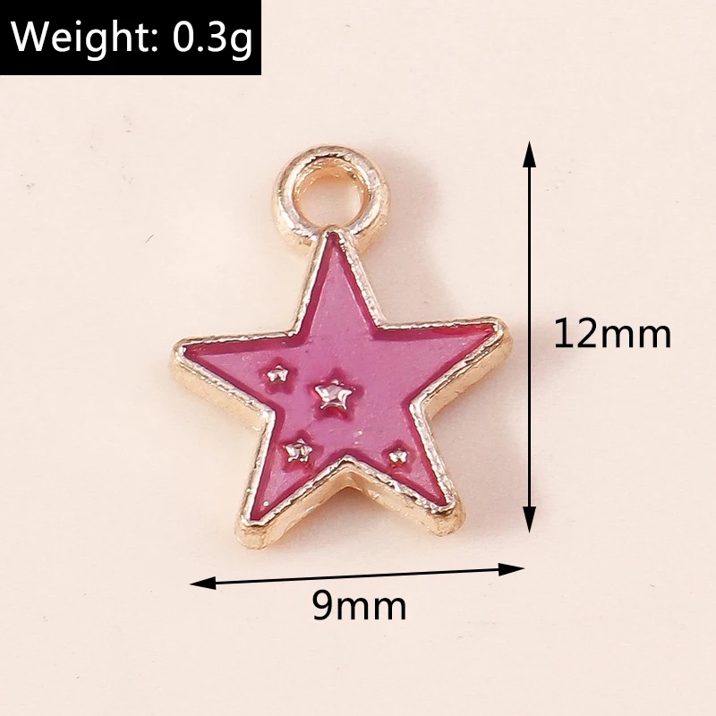 20pcs 9x12mm Cute Mini Enamel Star Charms Pendants for Jewelry Making Drop Earrings Necklaces Bracelets DIY Crafts Accessories