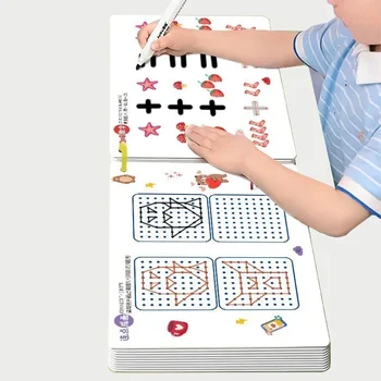 كتاب تدريب للتحكم في كتاب الممارسة السحرية، مصنف تتبع سحري قابل لإعادة الاستخدام للأطفال، أدوات مكتبية تعليمية لرسم مونتيسوري