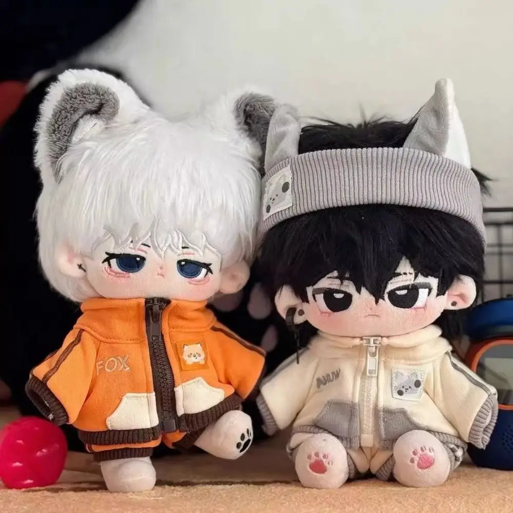 Casual Outfit Little Fox and Wolf Pattern Clothing DIY Dolls Accessories 20cm Doll Clothes Cute Top Shorts Headband Suit