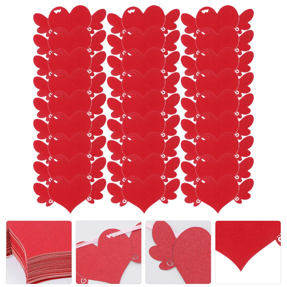 

100Pcs Wishing Cards Blank Heart Shaped Card for Valentine's Day Gifts Couples Lovers Craft Projects Bulk Greeting Card Set