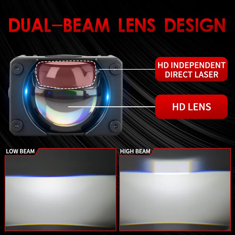  2PC 180W LED Light Pods Car Mini Driving Lights for Motorcycle Headlight Projector Lens Bi LED Matrix Headlamp Dual Colors Bea