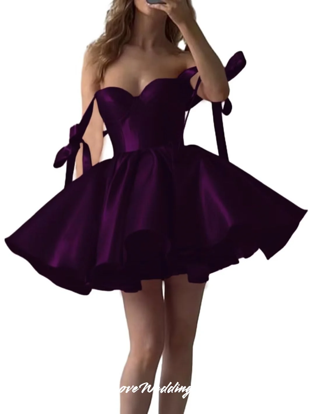 Urocza różowa krótka sukienka na powrót do domu Spaghetti pasek z kokardką sukienki w kształcie serca bez pleców, krzyżowa sukienka bez rękawów dostosowana