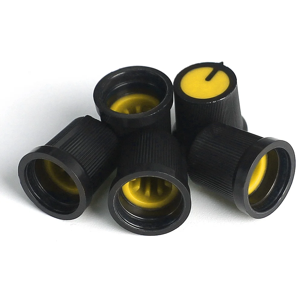 10 шт., колпачки для переключателя потенциометра AG3 WH148, 15 х15 мм, желтые пластиковые ручки, ручка сливы