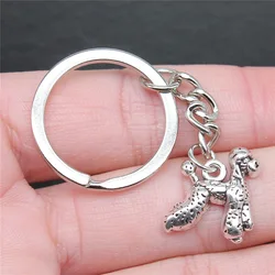 Keychain Holder Dropshipping Vintage Handmade Antique Silver Color 21x18mm Poodle Dog Pendant Keyring