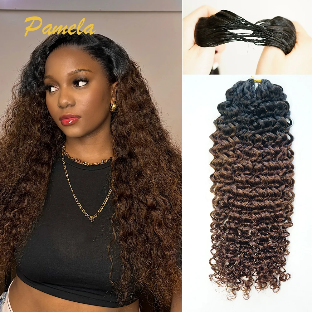 

Ombre 1b4 Color Curly Feather Crochet Human Hair Knotless Pre-Separated Crochet Hair Extensions 100% Human Hair For Woman