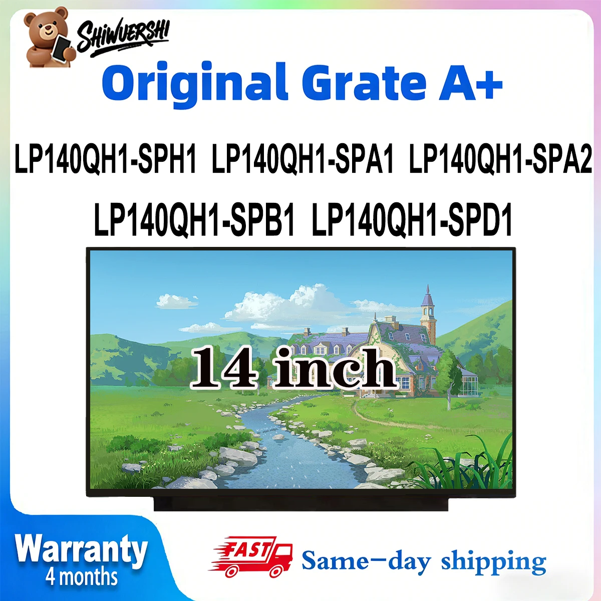 

Оригинальный новый A + 14-дюймовый тонкий ЖК-экран для ноутбука LP140QH1 SPH1 LP140QH1 SPA1 LP140QH1 SPA2 LP140QH1 SPB1 LP140QH1 SPD1 60 Гц