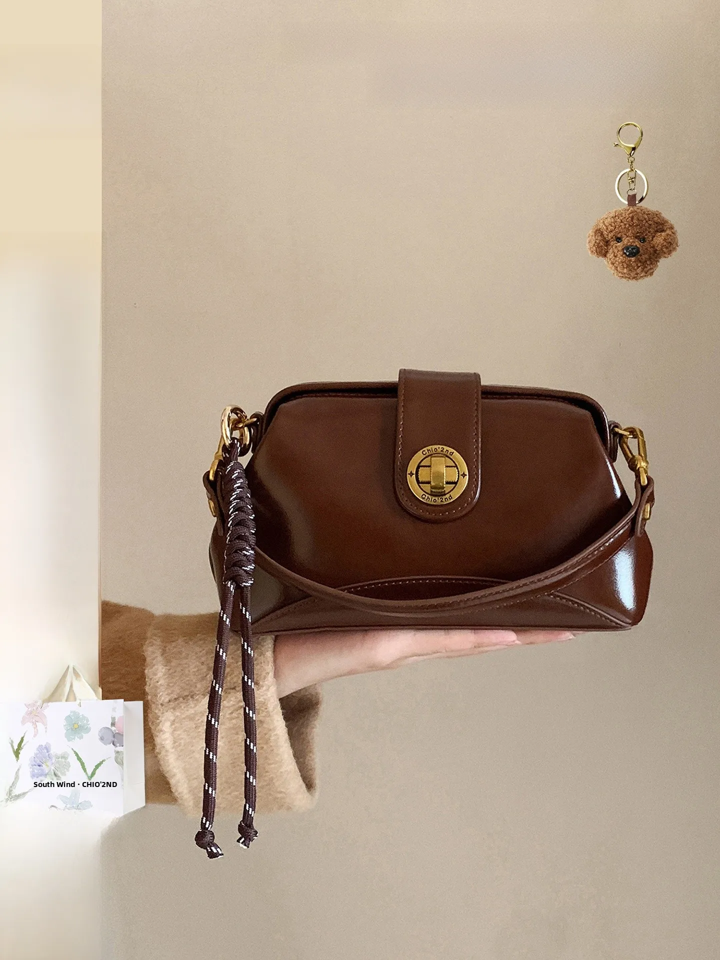 

Modern Chio2nd Women's Square Handbag Photo Pattern Single Shoulder Crossbody Bag Soft Fabric Detachable Strap British...