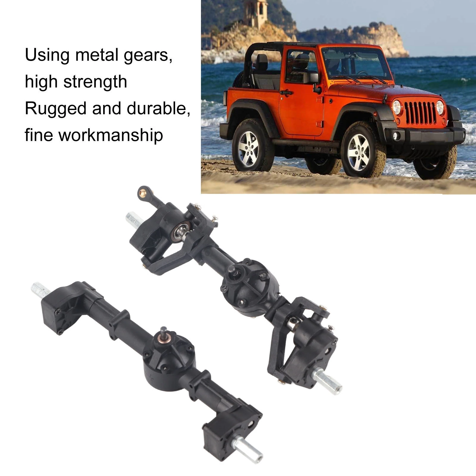 

Металлическая коробка передач передней и задней оси для WPL C14 C24 C34 C44 B14 B24 1/16 Обновление радиоуправляемого автомобиля Коробка передач передней и задней мостовой оси