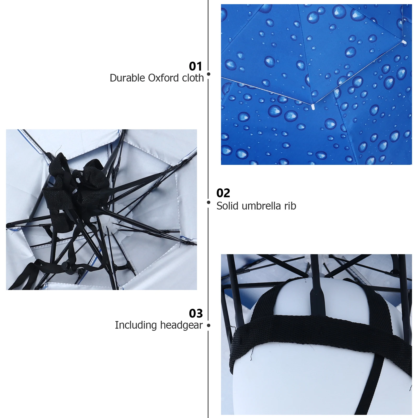 

1Pcs Hands-Free Outdoor Umbrella Head-Mounted 95cm Large Diameter Folding Fishing Sun Rain Cover Outdoor Umbrellas