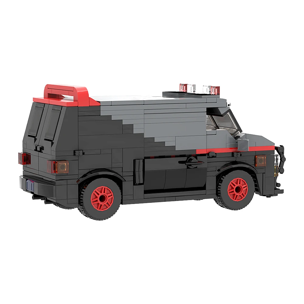 Gobricks MOC Retro Car A-Team GMC Vandura Van Building Blocks Model Movie Dragon Agent Team Car Toys Bricks Kids Christmas Gifts