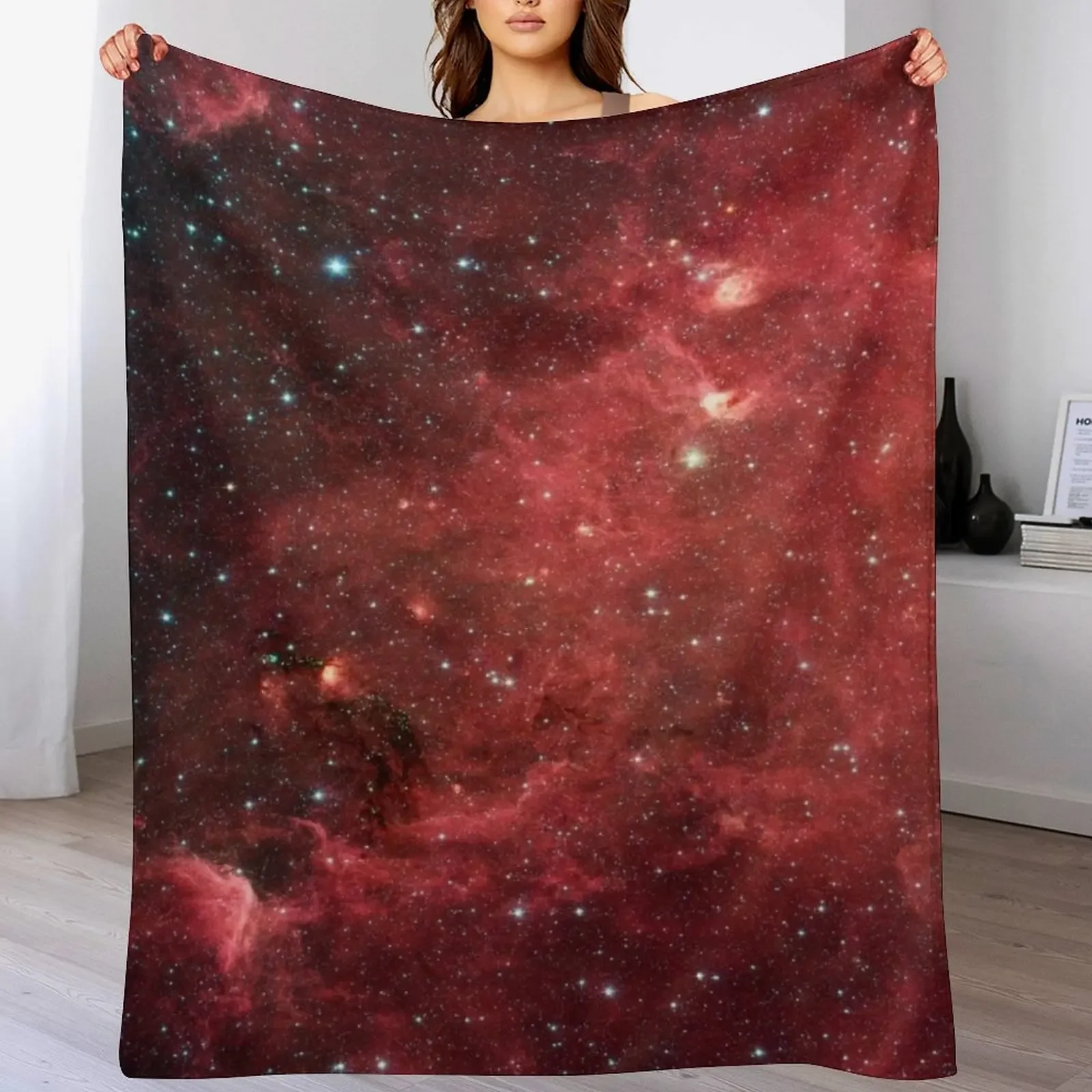 North America Nebula Infrared, RBSSG Throw Blanket Stain Resistant Cozy Warm Blanket