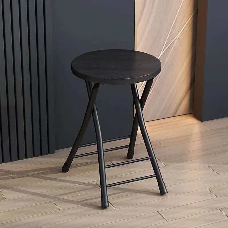 Folding Chair Stool Back Portable Home Dining Modern Simple Fashion Creative Round Computer