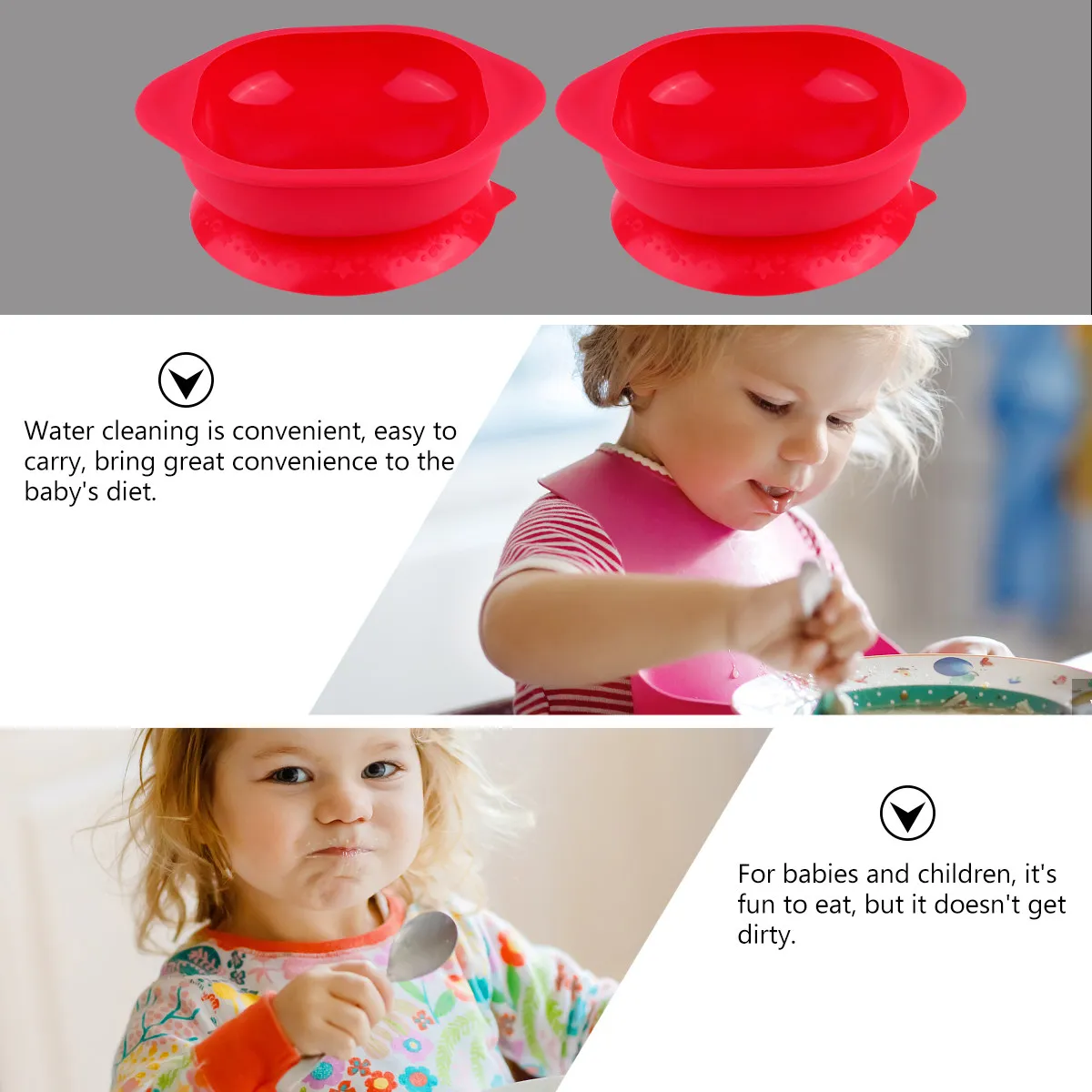 

1Pcs Safe Silicone Suction Bowl for Toddlers Spill Proof Non Slip Baby Feeding Bowl Easy Clean Portable Kids Tableware