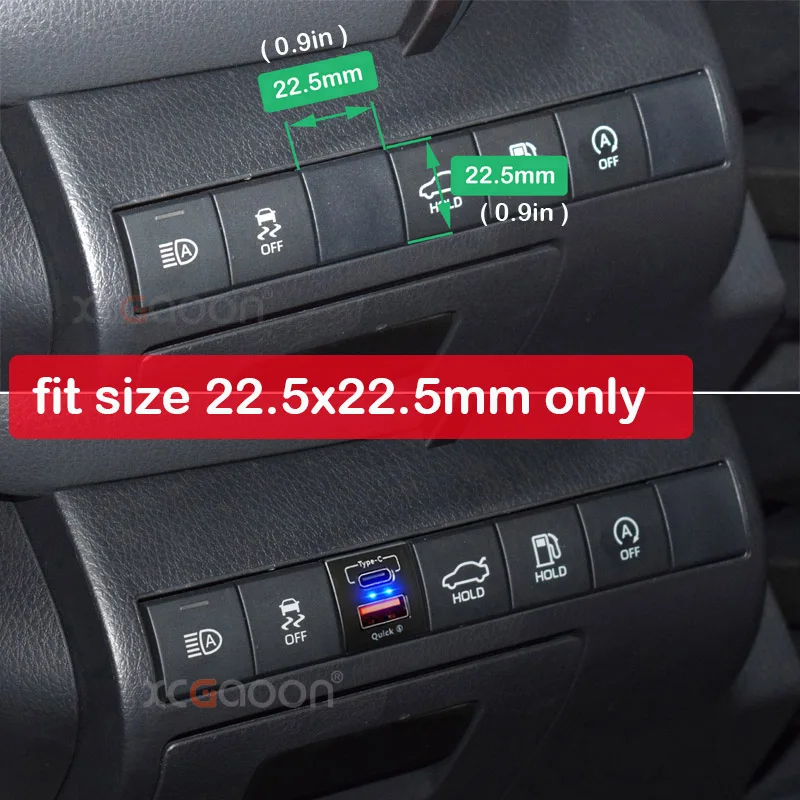 For Toyota Corolla RAV4 Camry 24V 12V 48W Type-C PD USB Chargers QC 3.0 Car Power Adapter Ports Interior Quick Charging Socket