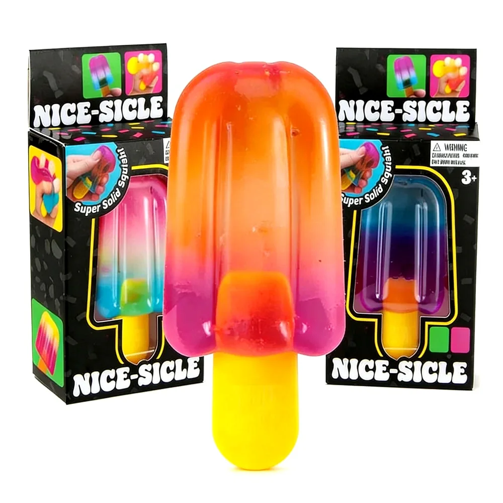 Schylling Needoh Nice Cube Sensory  Nice-Sicle Stress Relief Squishy Cube Anti-Anxiety Squeeze Object For Focus ADHD Population