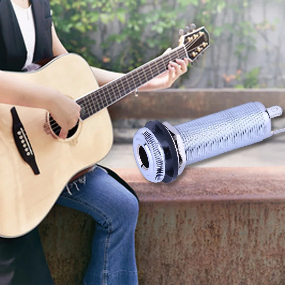 1/4Inch Metal Stereo Guitar Bass Barrel Output Jack Plug Mono Input Jack Sockets Jack Socket Plug Electric Guitar Bass Parts