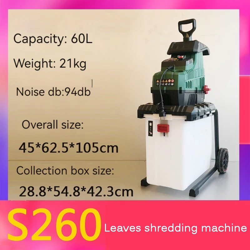 Electric Branch Shredder 2800W Garden Electric Pulverizer High Power Breaking Machine Tree Leaf Wood