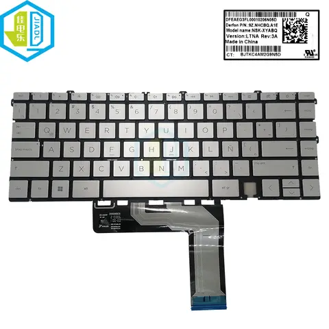 Latin Keyboard Laptop Backlit For HP Envy 15-EP 15T-EP 15-EP1020CA LA Fit Spanish Keyboards Silver Key Caps Teclado 9Z.NHCBQ.A1E