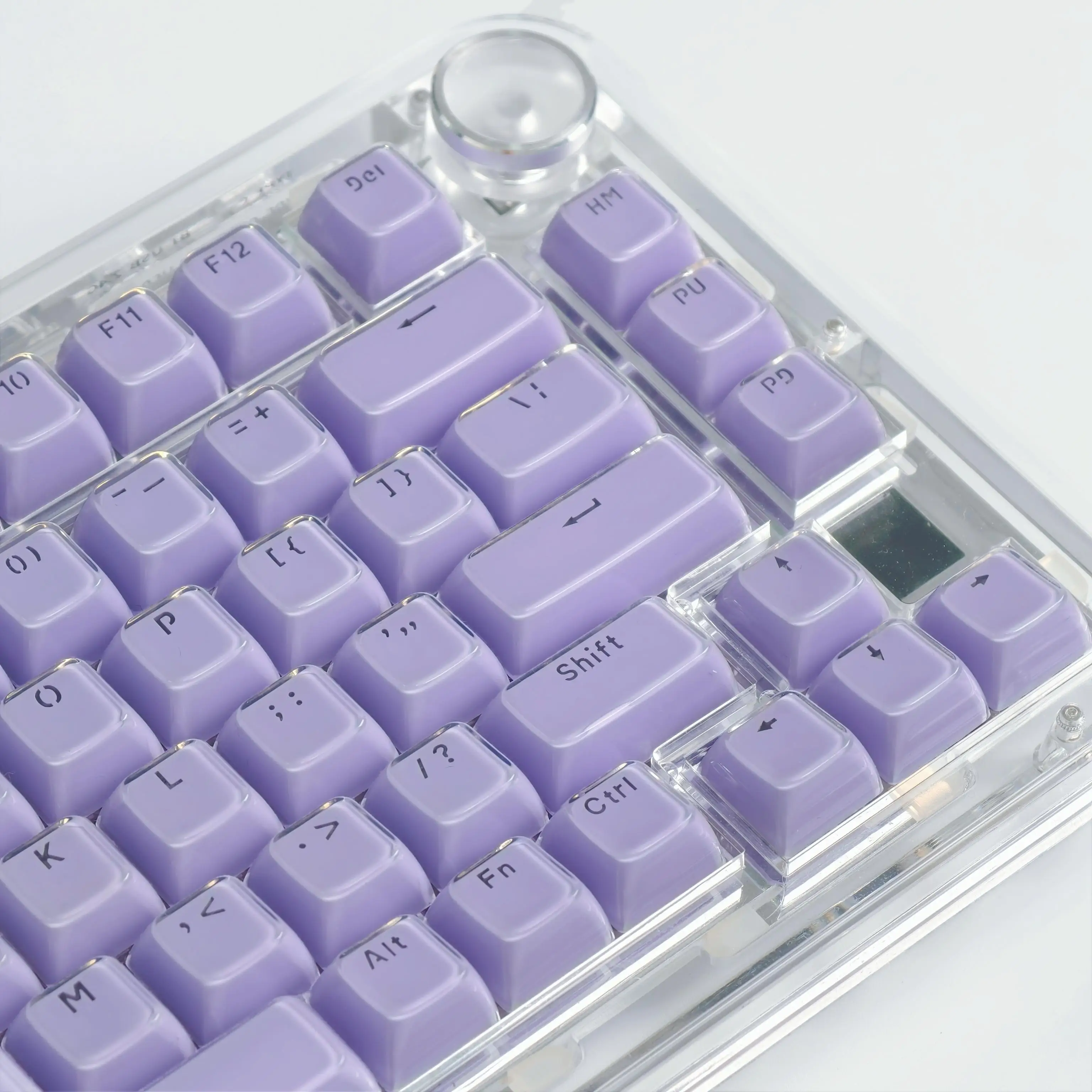 Dreamy Purple Crystal Keycap OEM Profile Characters Transparent PC Jelly Keycaps for MX Switches Mechanical Keyboard 136 Keys