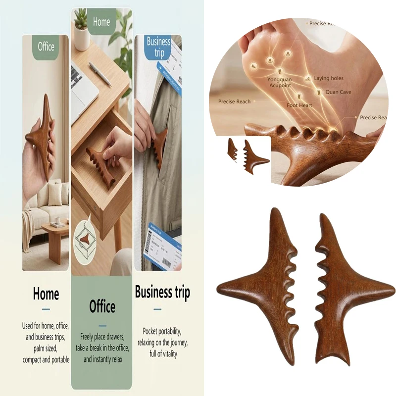 Triangular Bird Shark Shape Massage Stick Foot Gua Sha And Acupressure Tool Full-Body Meridian Trigger Point Relaxation Device