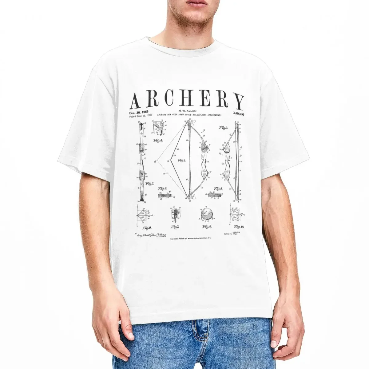 Men Women Archery Compound Bow Drawing T-Shirts Apparel Novelty 100% Cotton T Shirt Tee Clothing Classic