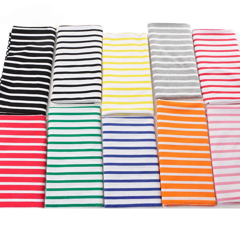 170x 50cm 95% Thick Cotton Yarn Dyed Stripe Fabric Spring and Autumn Clothes Between Sewing Cloth High Elastic Deformation
