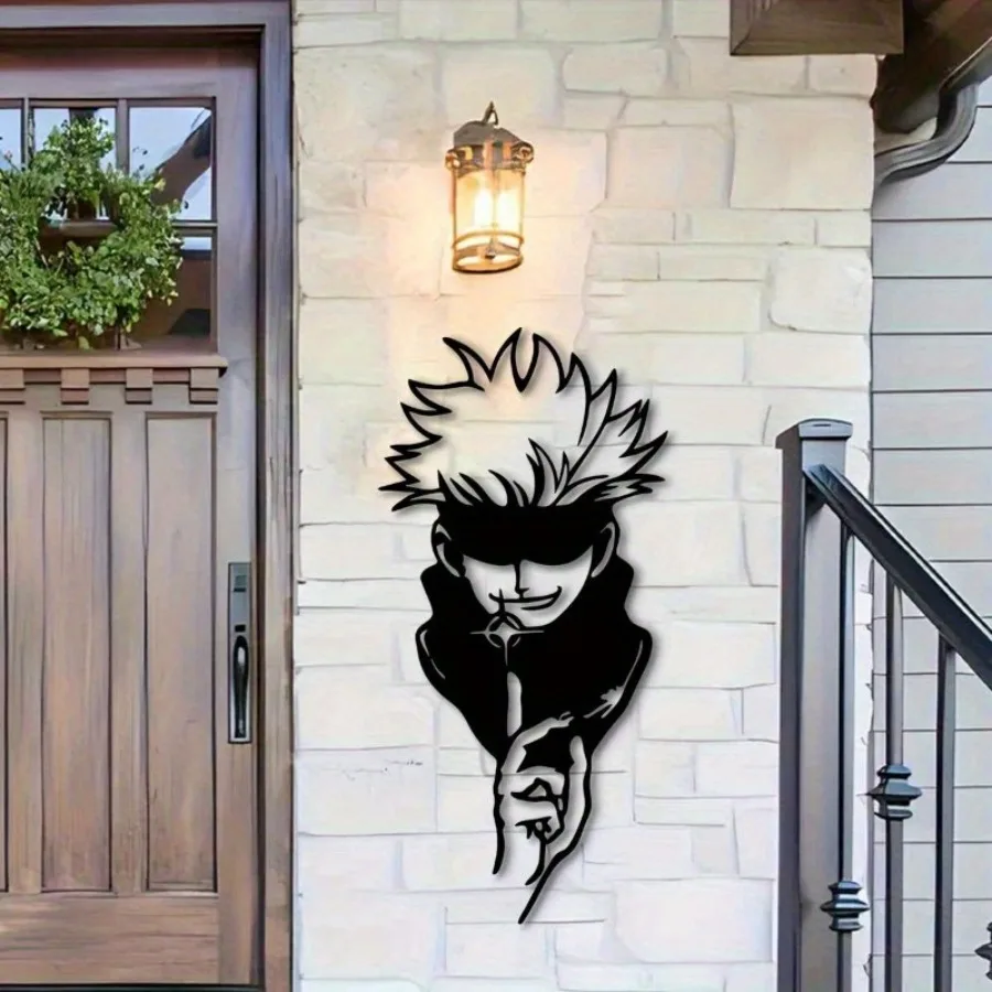 Anime-Stil Eisenmetall-Wandkunst, Charakter-Wanddekoration für Wohnzimmer und Schlafzimmer, Kreatives Geschenk