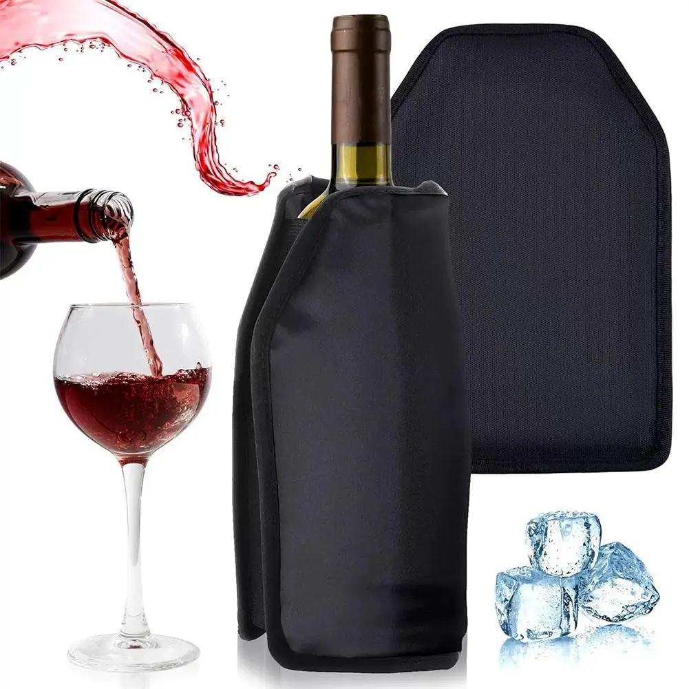Funda Enfriadora de Vino Reutilizable con Gel, Enfriador de Botellas Independiente para Vino Tinto, Blanco, Champán y Espumoso, Porta Vino con Enfriamiento Duradero