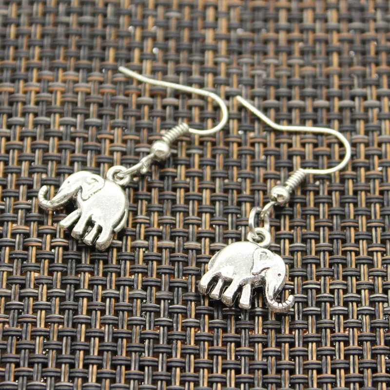 New Fashion Handmade Lovely Thailand Mounts Elephant Pendants Silver Color Earrings For Womens Style