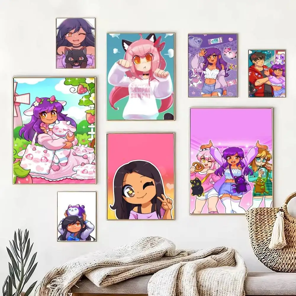 A-Aphmau-u  Poster Waterproof Wall Art Sticker For Bar Living Room Vintage Decor High Quality Print Gift
