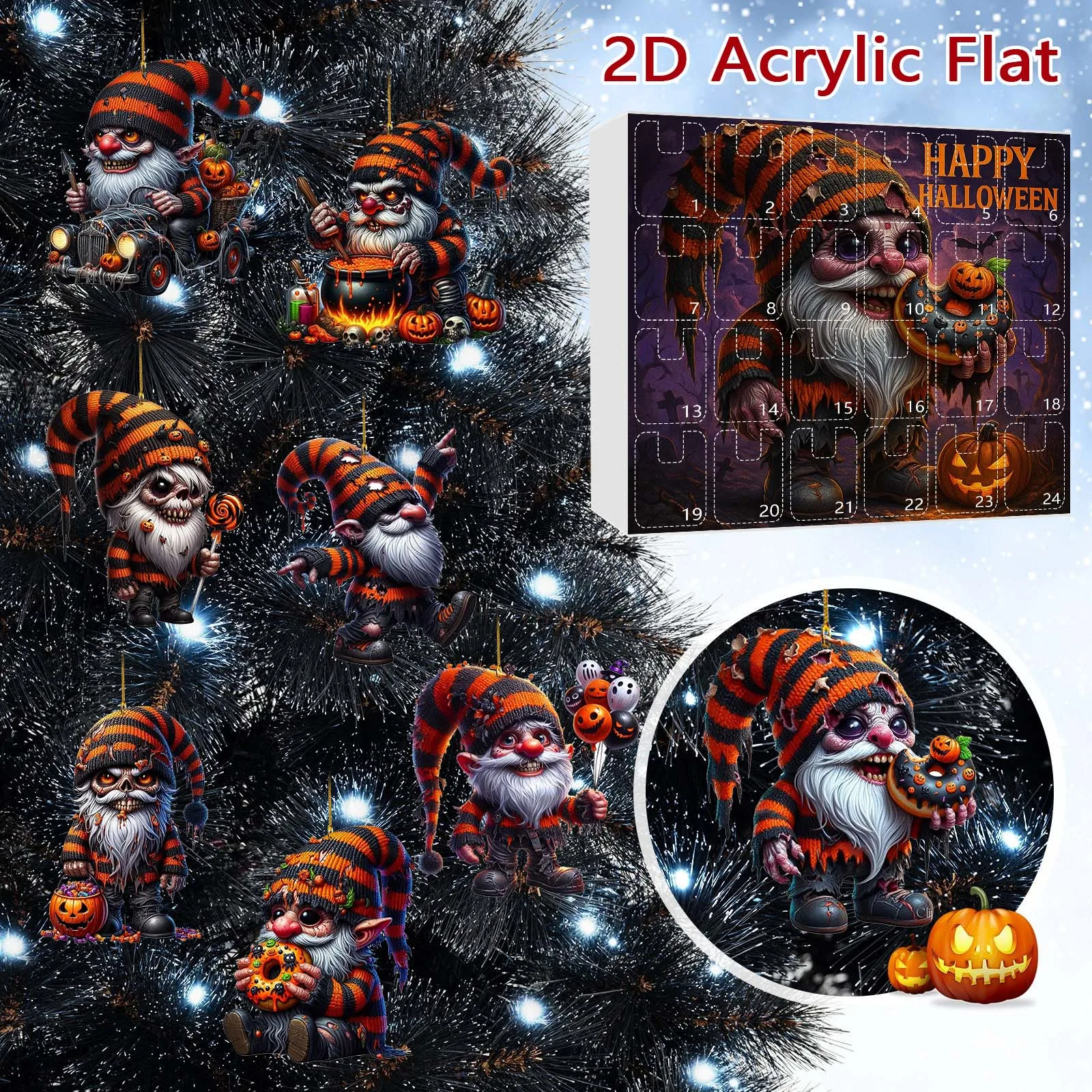 Horario visual para niños con calendario de llegada enano de Halloween Cuenta regresiva de Halloween de 24 días Un juguete 2D Regalo del reloj temporizador del juego