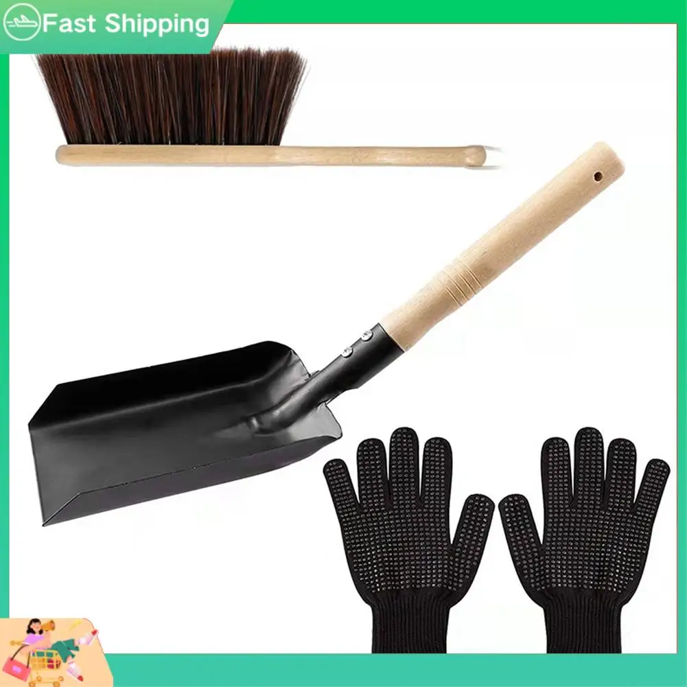 

Fireplace Ash Shovel And Brush Set, Shovel And Hearth Brush, Fireplace Shovel And Brush Hearth Tidy Accessories Set-Tvdae