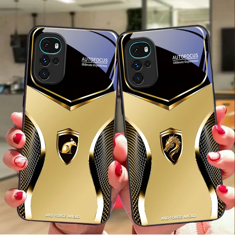 Golden cartoon mouse For Motorola Moto G 14 22 24 34 35 45 54 55 G75 84 85 Edge X 30 40 Neo 50 Ultra Pro Play glass phone case view 2